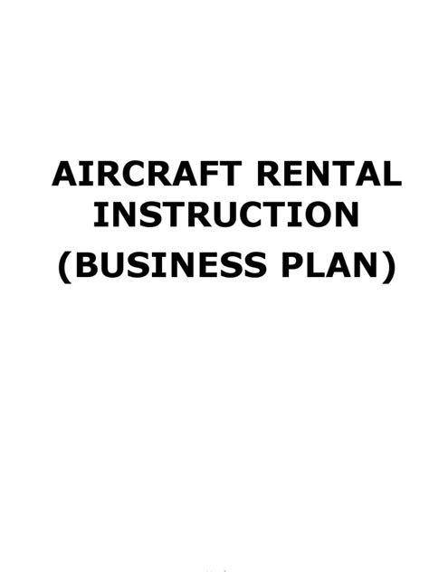 Aircraft Rental Instruction Business Plan